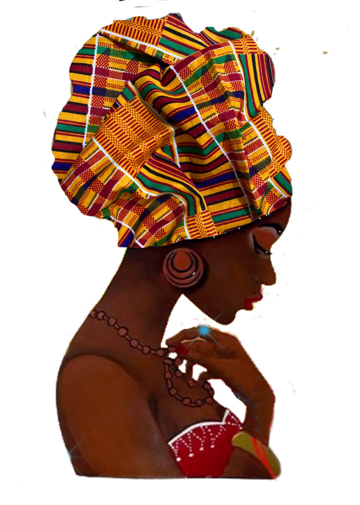 kente print african head wrap