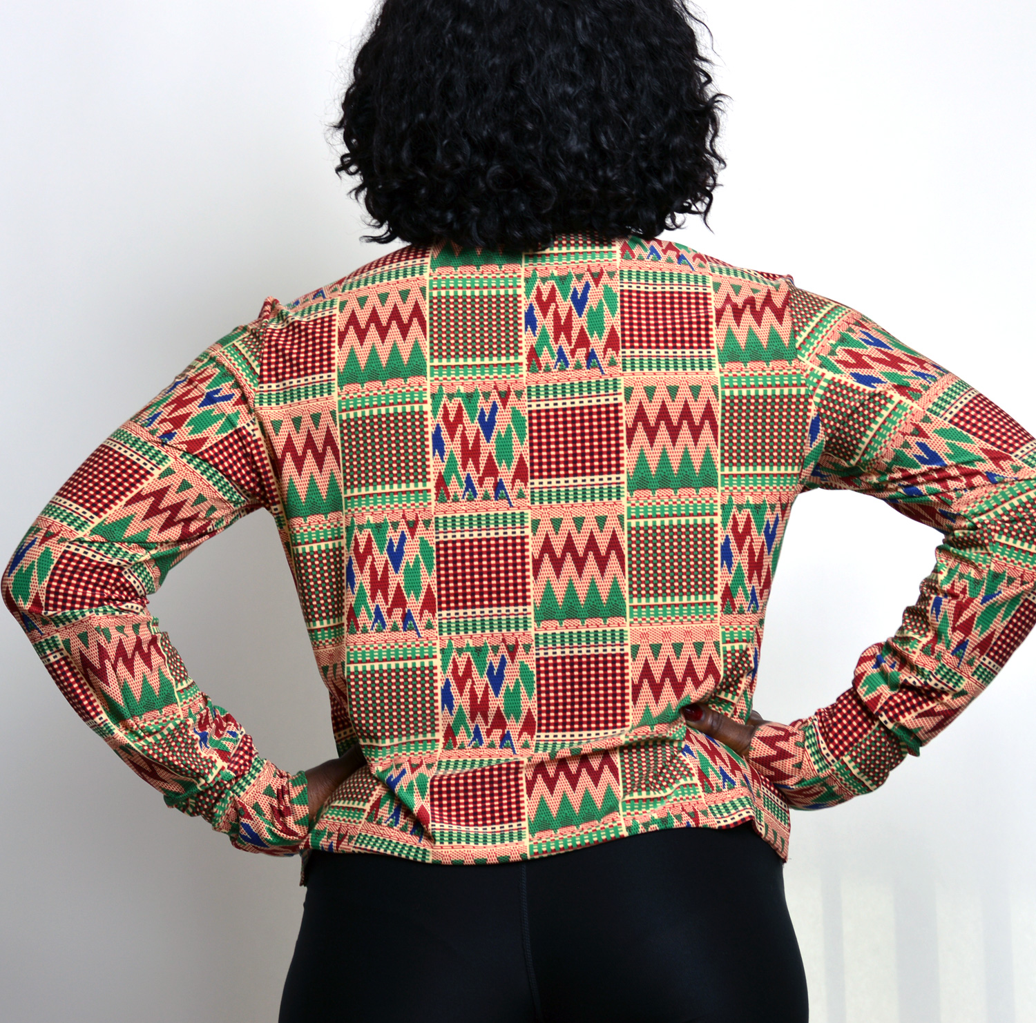 ankara 2-piece set skirt and crop top with kente patches