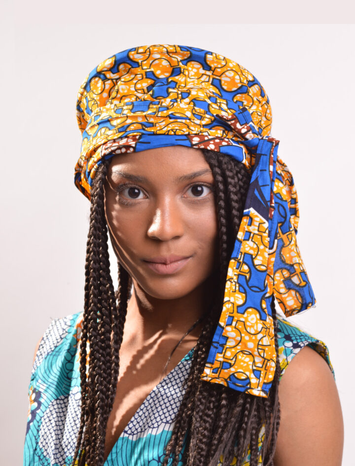 pre knotted african print head wrap topless hat