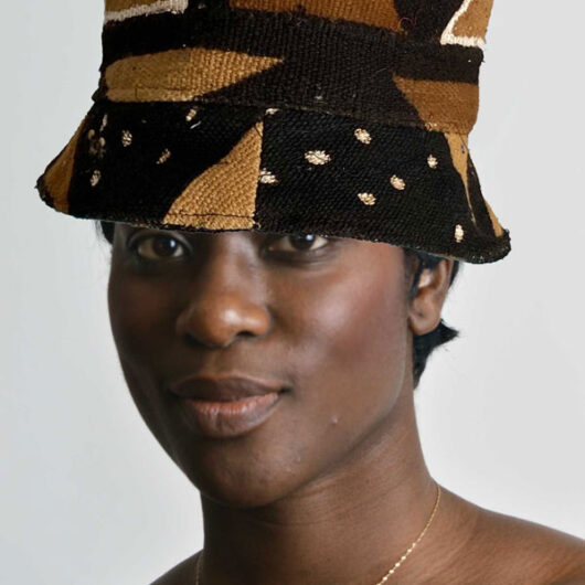 autentic bogolan black and brown unisex mudcloth bucket hat