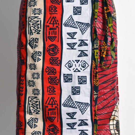 patchwork ankara wrap midi skirt