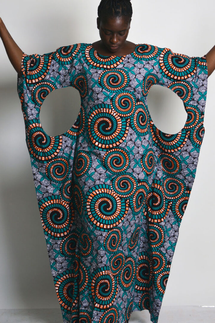 african print boubou with holes under the sleeves