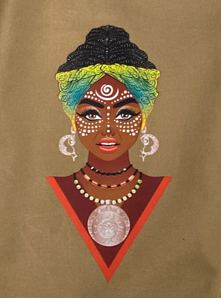 african woman print patch